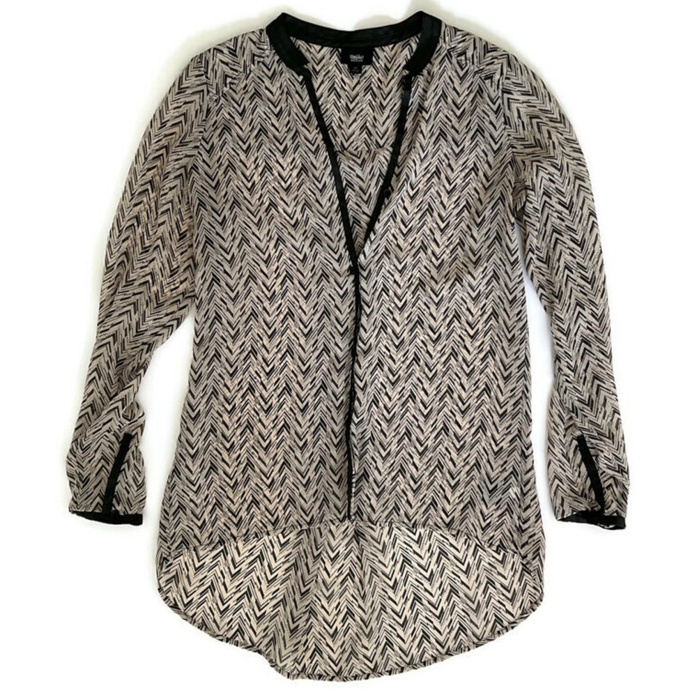 Mossimo Sheer Blouse w/ Faux Leather